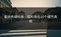 蜜桃传媒科普：猛料背后10个细节真相